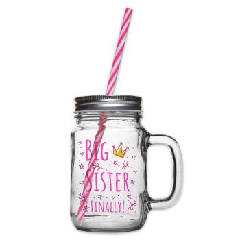 Big Sister Finally III - Glass jar with handle and screw cap - clear - Right