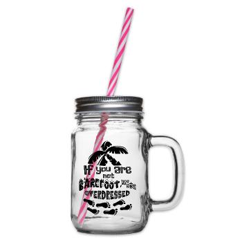 If You Are Not Barefoot - Glass jar with handle and screw cap - clear - Right