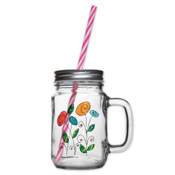 Flowers - Glass jar with handle and screw cap - clear - Right
