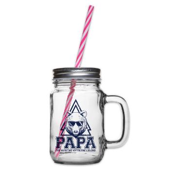 Papa Bear Dreieck-Logo - Henkelglas mit Schraubdeckel - Klar - Rechts