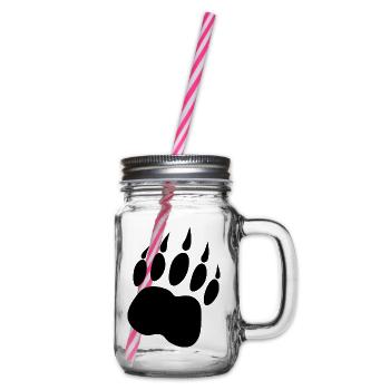 bear blk - Henkelglas mit Schraubdeckel - Klar - Rechts