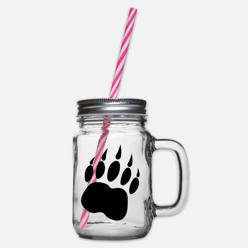 bear blk - Henkelglas mit Schraubdeckel - Klar