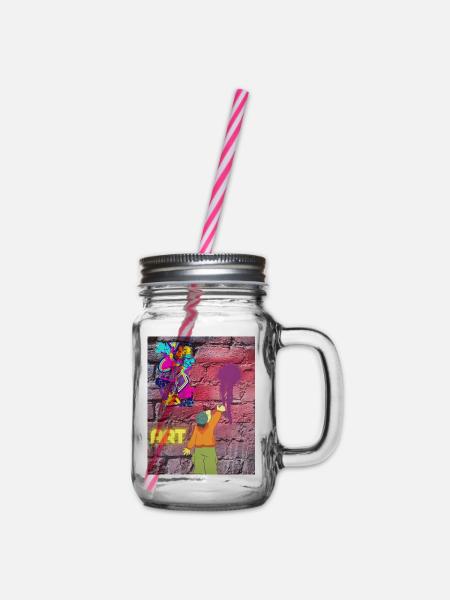 Graffiti ART - Henkelglas mit Schraubdeckel - Klar