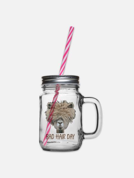 Bad Hair Day - Henkelglas mit Schraubdeckel - Klar