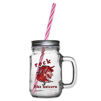 Rock wie Einhorn - Henkelglas mit Schraubdeckel - Klar - Rechts
