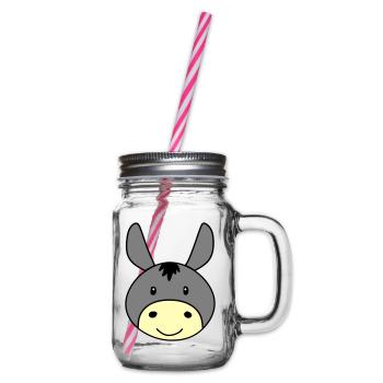Âne mignon - Bocal à boisson - transparent - Droite