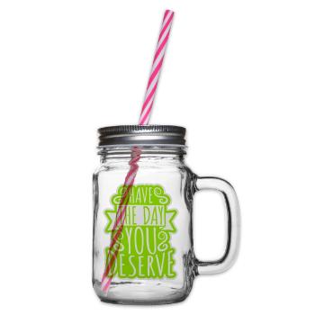 the day you deserve - Glass jar with handle and screw cap - clear - Right