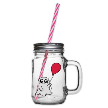 Sweet spirit holds balloon - Glass jar with handle and screw cap - clear - Right
