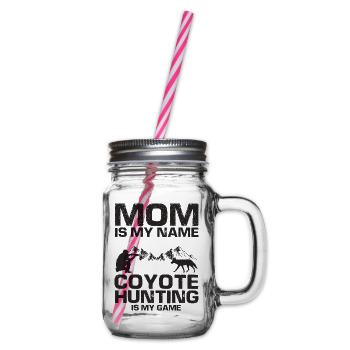 Coyote Capture and Coyote Hunter Design - Glass jar with handle and screw cap - clear - Right