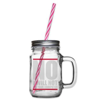 not fix your computer - Glass jar with handle and screw cap - clear - Right