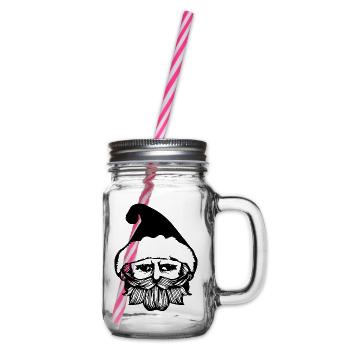 Christmas Hat Santa Claus Christmas 13 - Glass jar with handle and screw cap - clear - Right
