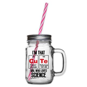 Je suis cette jolie fille qui aime la science - Bocal à boisson - transparent - Droite