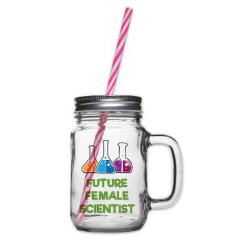 Future Female Scientist - Glass jar with handle and screw cap - clear - Right