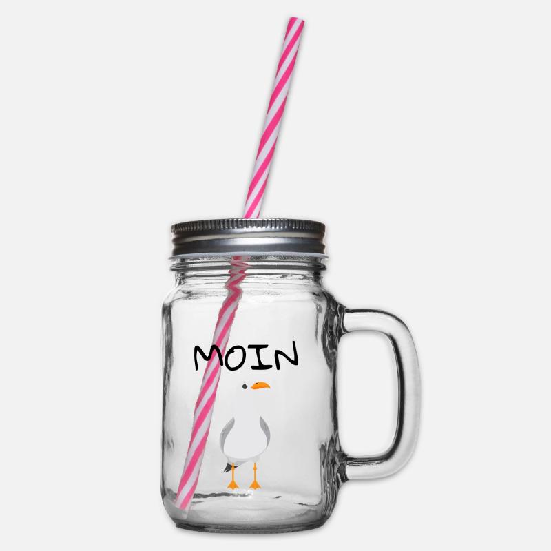 MOIN Möwe - Henkelglas mit Schraubdeckel - Klar