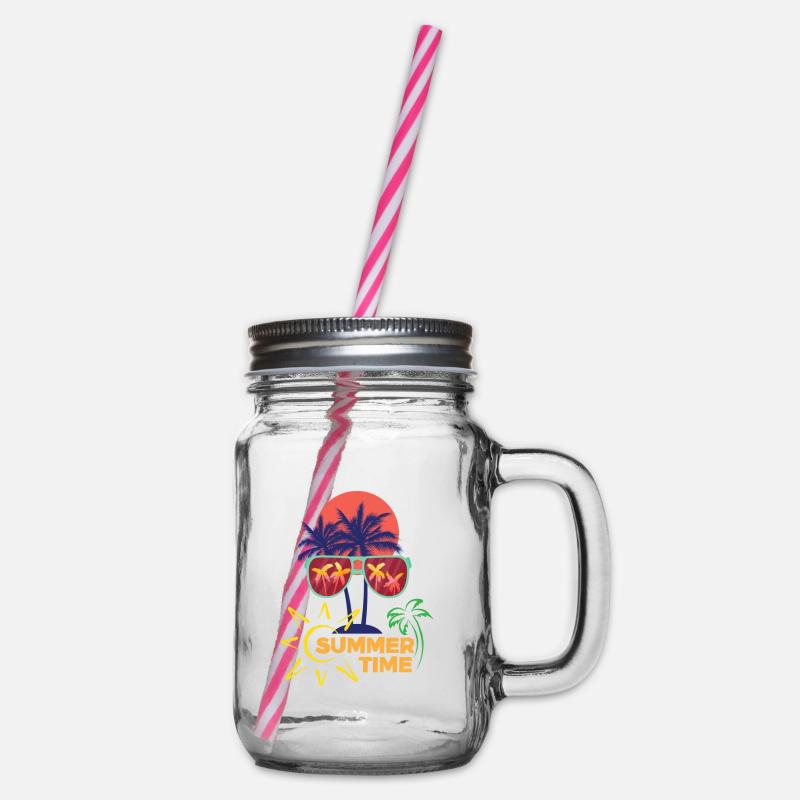 Sommerzeit - Henkelglas mit Schraubdeckel - Klar