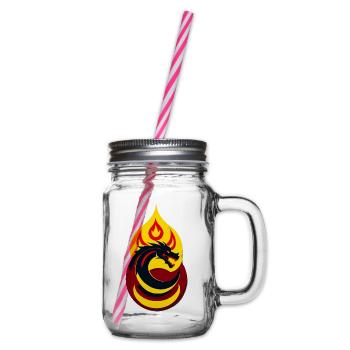 Dragon dans un cercle de flammes - Bocal à boisson - transparent - Droite