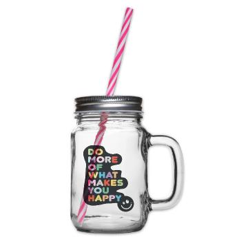 do more of what makes you happy - Henkelglas mit Schraubdeckel - Klar - Rechts