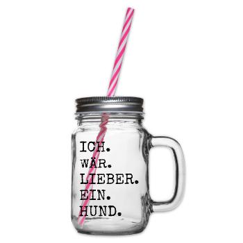 statement doggie schäferhund hundehalter haustier - Henkelglas mit Schraubdeckel - Klar - Rechts
