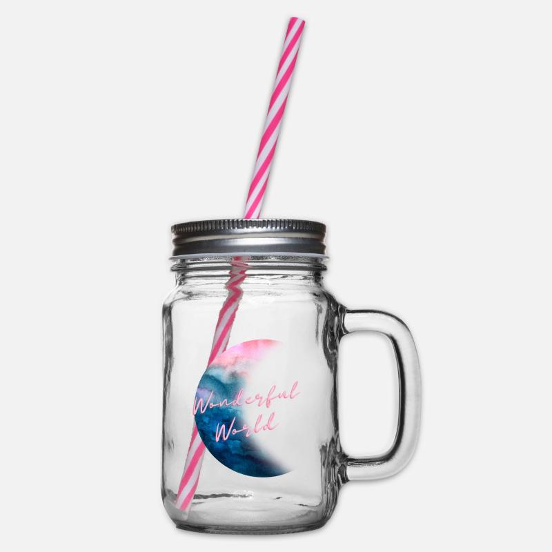 Wonderful world - Henkelglas mit Schraubdeckel - Klar