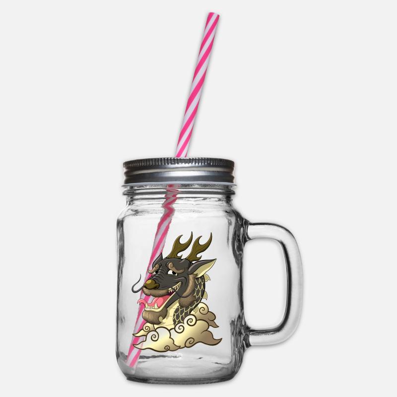 Funny Black Dragon - Bocal à boisson - transparent