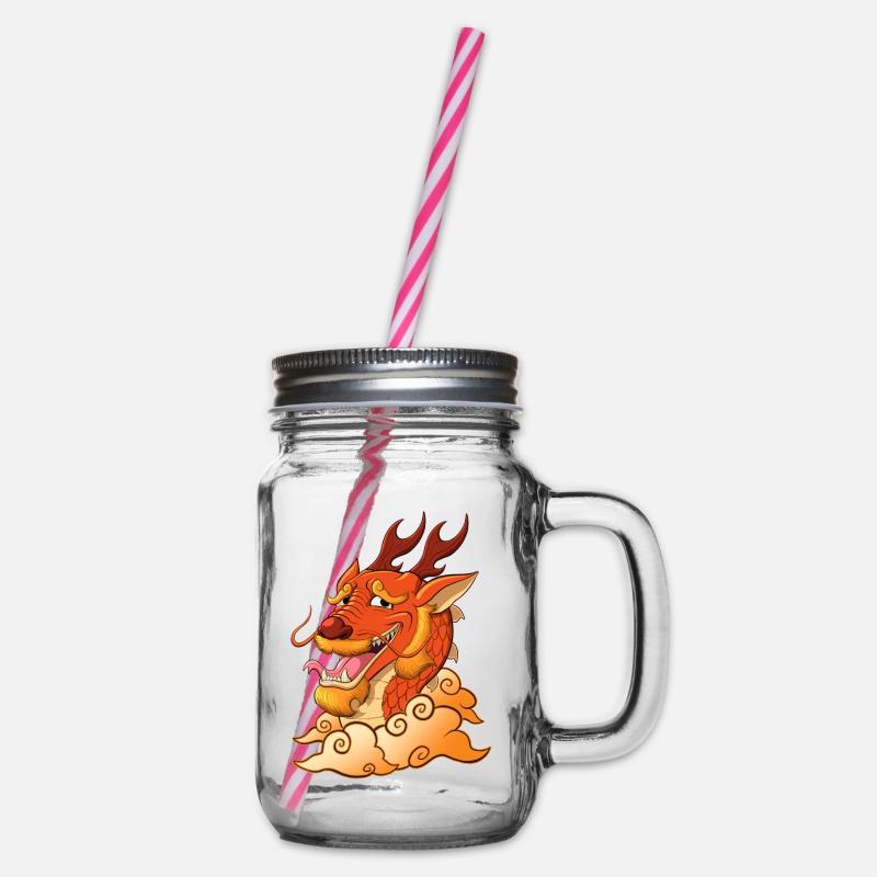Funny Red Dragon - Bocal à boisson - transparent