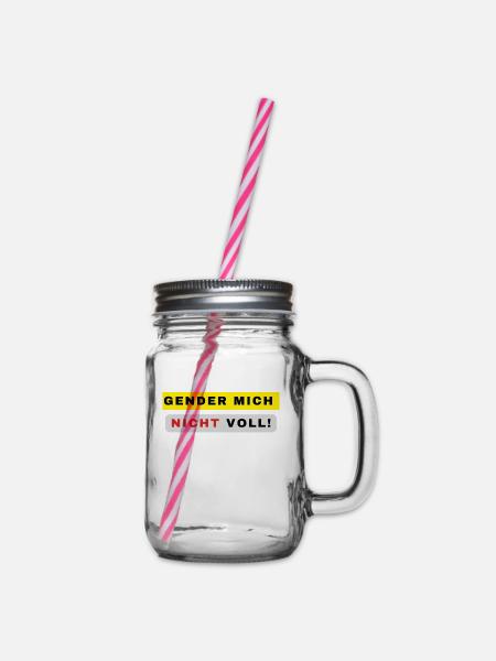 Gender mich nicht voll - Henkelglas mit Schraubdeckel - Klar