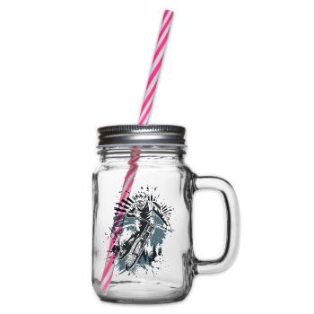 Dirt Trail Rider Splash - Glass jar with handle and screw cap - clear - Right