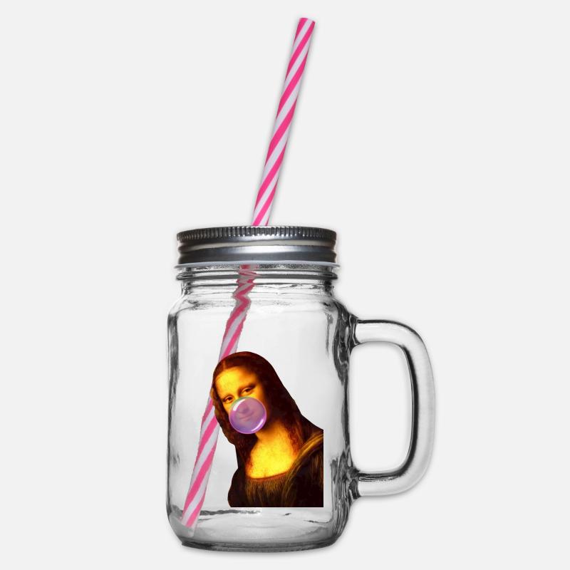 Mona Lisa Kaugummi Bubble - Henkelglas mit Schraubdeckel - Klar