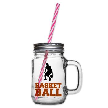 basketball - Henkelglas mit Schraubdeckel - Klar - Rechts
