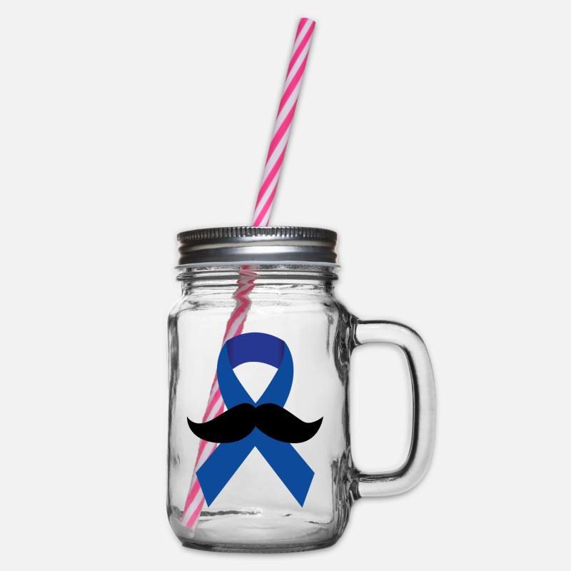 Moustache Ruban bleu - Bocal à boisson - transparent