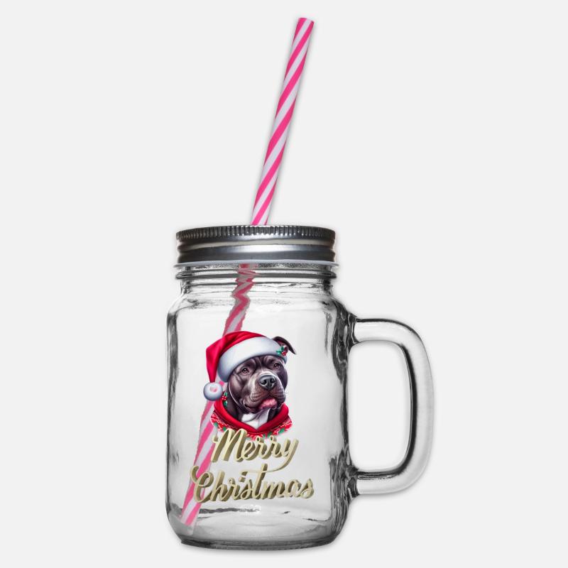 Chien Joyeux Noël - Bocal à boisson - transparent