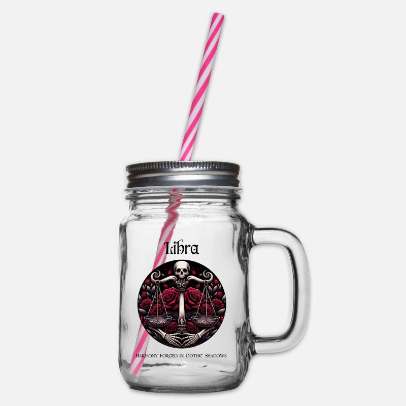 Libra Harmony: Astrology Gift - Glass jar with handle and screw cap - clear