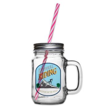 Downhilll Riding Design - Glass jar with handle and screw cap - clear - Right