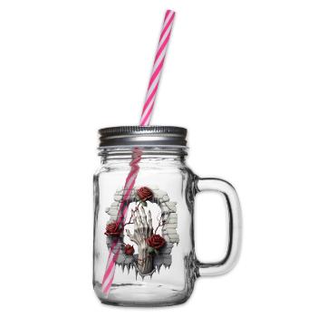 Roses and Illustrations: A Gothic Collection - Glass jar with handle and screw cap - clear - Right