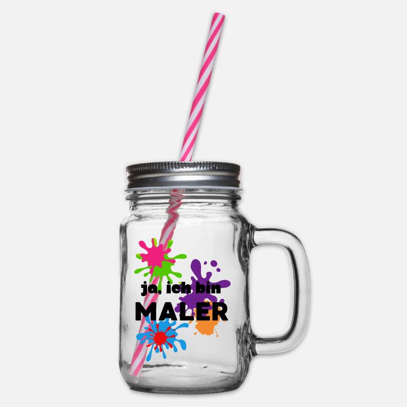 Ja ich bin Maler - Henkelglas mit Schraubdeckel - Klar