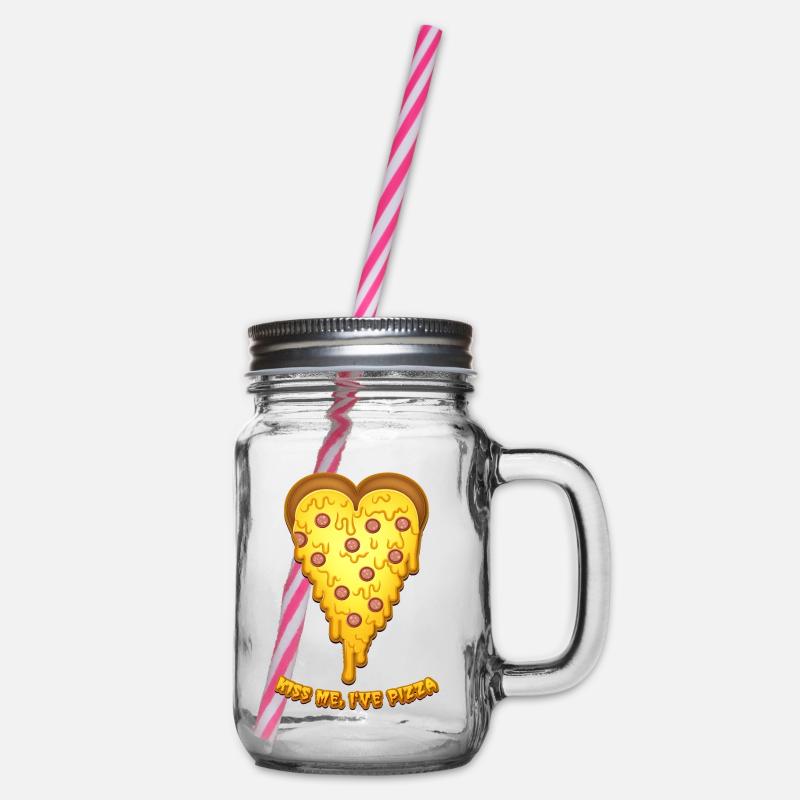 Embrasse-moi, j’ai de la pizza, coeur de pizza de la Saint-Valentin - Bocal à boisson - transparent