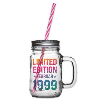 Limited Edition 25 Geburtstag Party Jahrgang 1999 - Henkelglas mit Schraubdeckel - Klar - Rechts