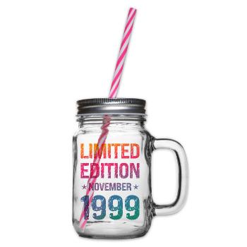 Limited Edition 25 Geburtstag Party Jahrgang 1999 - Henkelglas mit Schraubdeckel - Klar - Rechts