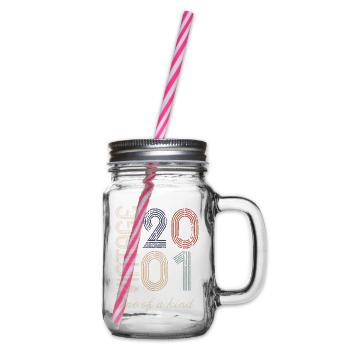 23rd Birthday 2001 - Vintage Retro Gift Idea - Glass jar with handle and screw cap - clear - Right