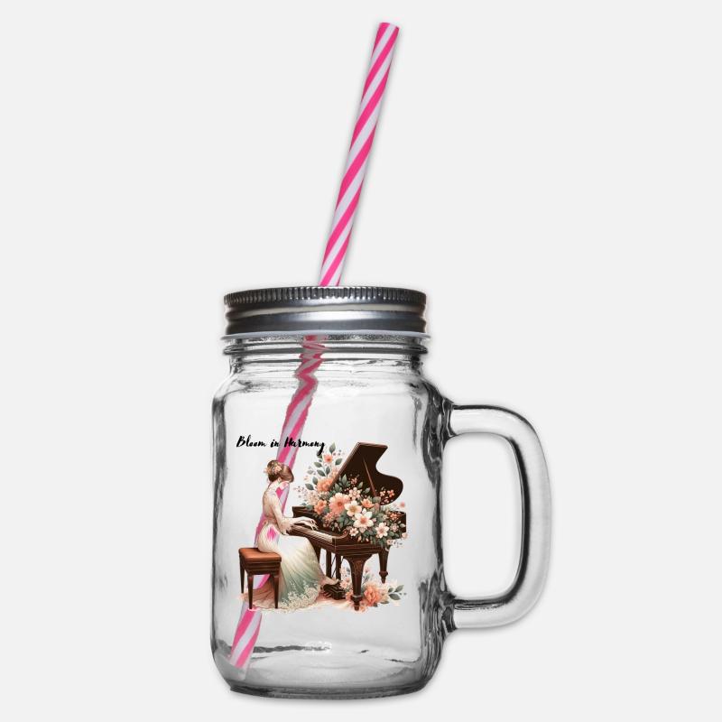 Bloom in Harmony - Henkelglas mit Schraubdeckel - Klar