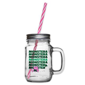 Monstera Monster - Henkelglas mit Schraubdeckel - Klar - Rechts