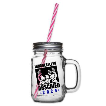 Bachelor Party 2024 Bachelor Party - Glass jar with handle and screw cap - clear - Right
