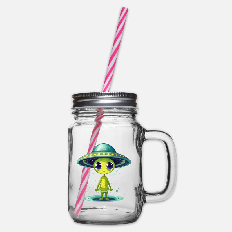 Alien - Henkelglas mit Schraubdeckel - Klar