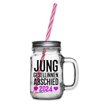 Hen party 2024 - Glass jar with handle and screw cap - clear - Right