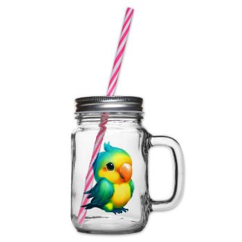 Parrot - Glass jar with handle and screw cap - clear - Right