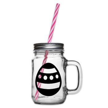 Egg - Glass jar with handle and screw cap - clear - Right
