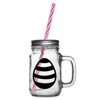 Easter Egg - Glass jar with handle and screw cap - clear - Right