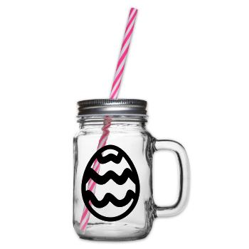 Egg - Glass jar with handle and screw cap - clear - Right