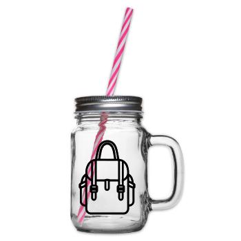 Backpack - Glass jar with handle and screw cap - clear - Right