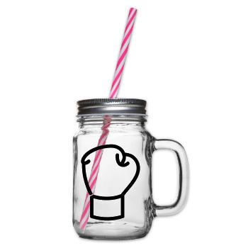 Boxing Glove - Glass jar with handle and screw cap - clear - Right